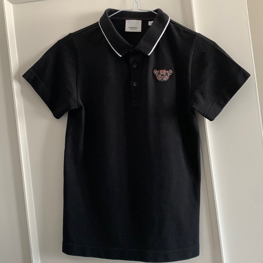 Authentic Burberry Cotton Black Polo Shirt sz 12